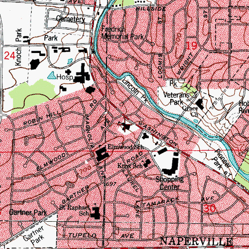 Topographic Map of Bethany Lutheran School, IL