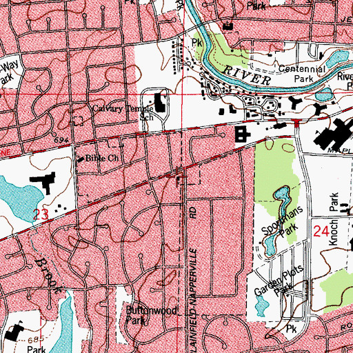 Topographic Map of First Church of Christ Scientist, IL