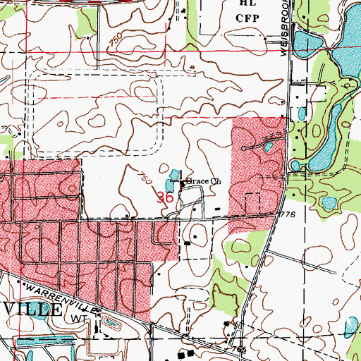 Topographic Map of Grace Church, IL