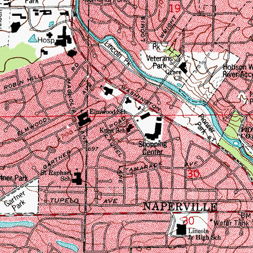 Topographic Map of Knox School, IL