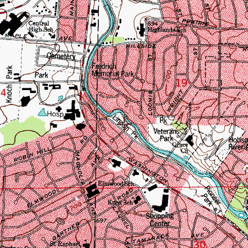Topographic Map of Lincoln Park, IL