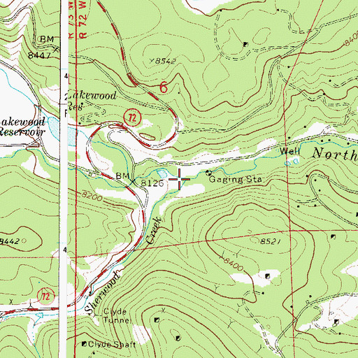 Topographic Map of Sherwood Creek, CO