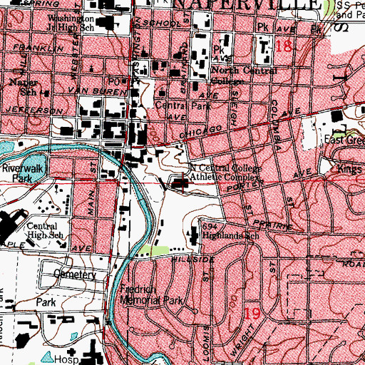 Topographic Map of Merner Field House, IL