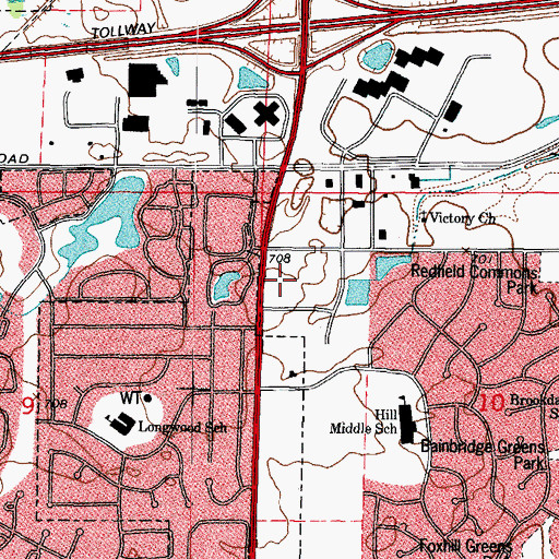 Topographic Map of Pebblewood Plaza Shopping Center, IL