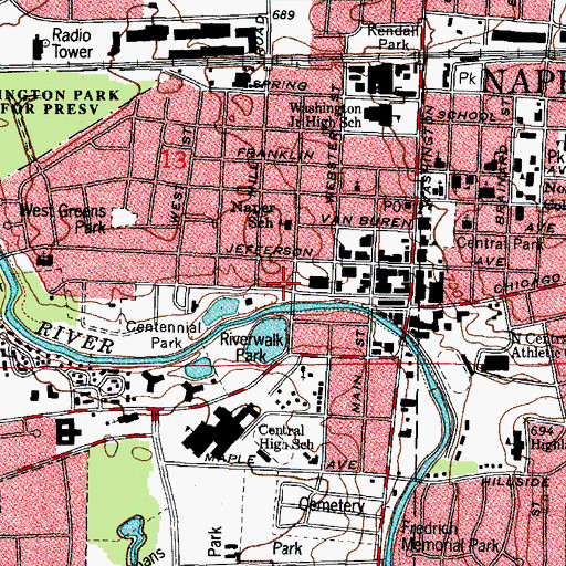 Topographic Map of Riverwalk Community Center, IL