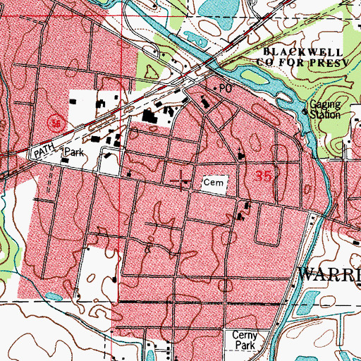 Topographic Map of Trinity Lutheran Church, IL