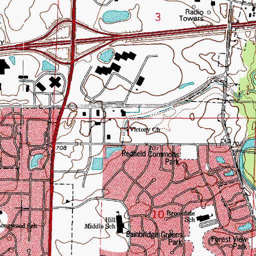 Topographic Map of Victory Church, IL