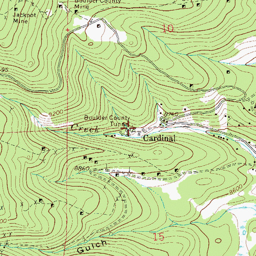 Topographic Map of Boulder County Tunnel, CO