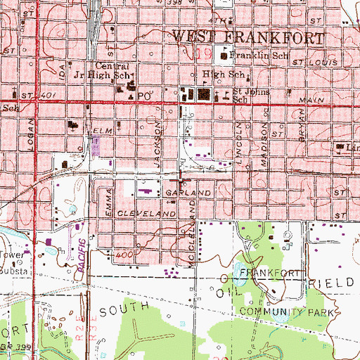 Topographic Map of Assembly of God Church, IL