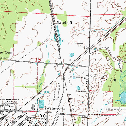 Topographic Map of Big Muddy Post Office (historical), IL