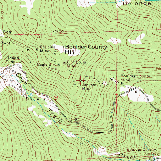 Topographic Map of Jackpot Mine, CO