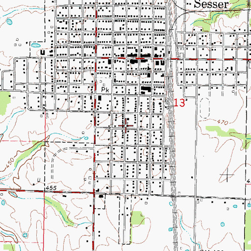 Topographic Map of Church of Christ, IL