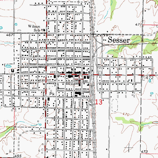 Topographic Map of First United Methodist Church, IL