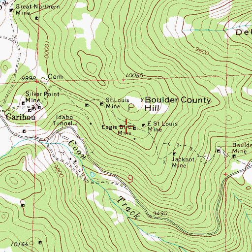Topographic Map of Eagle Bird Mine, CO