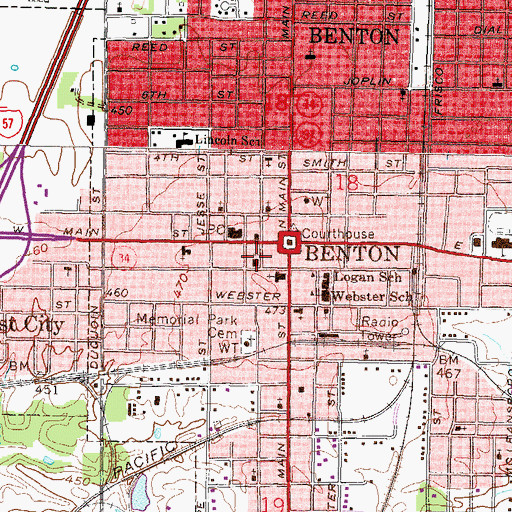 Topographic Map of First United Methodist Church, IL