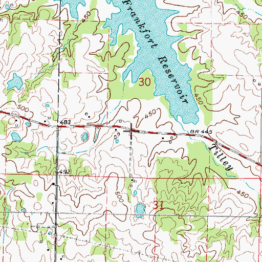 Topographic Map of Fitts Hill Post Office (historical), IL