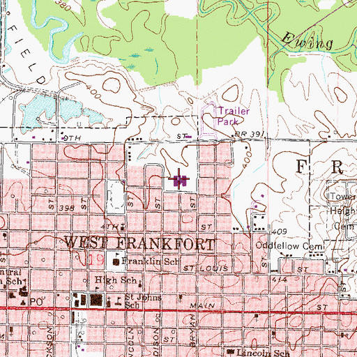 Topographic Map of Frankfort Elementary School, IL