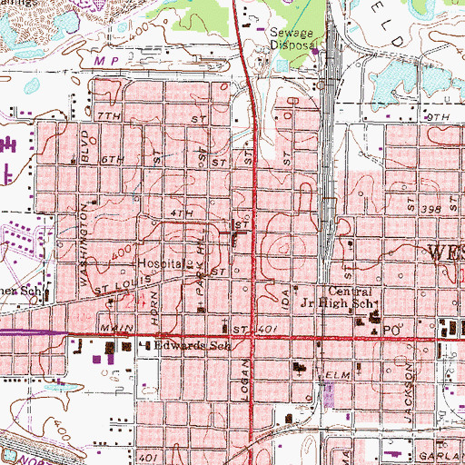 Topographic Map of Glad Tidings Church, IL