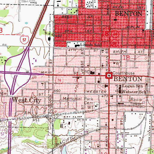 Topographic Map of Saint Joseph Catholic Church, IL