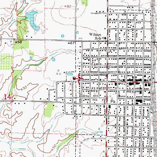 Topographic Map of Saint Marys Catholic Church, IL