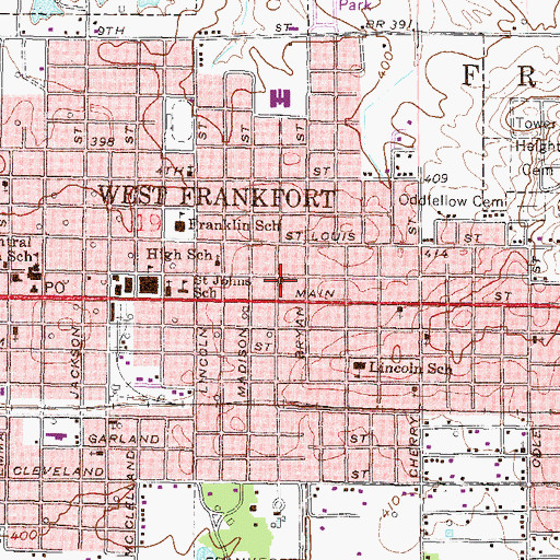 Topographic Map of Saint Pauls Lutheran Church, IL