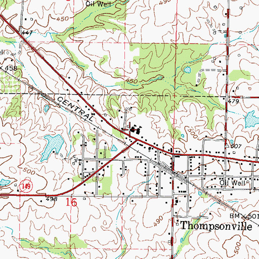 Topographic Map of Thompsonville High School, IL