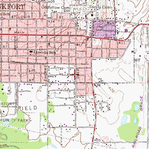 Topographic Map of Wesleyan Church, IL