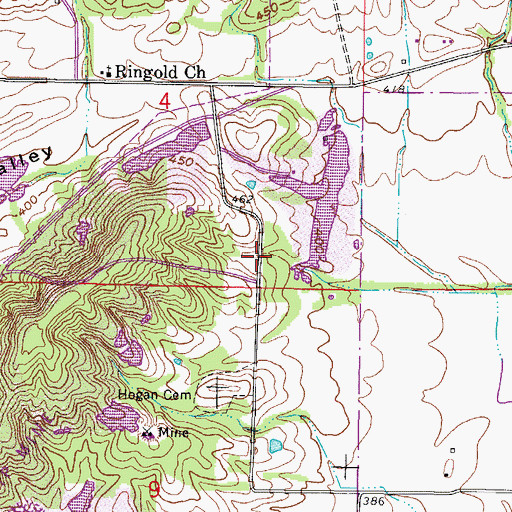 Topographic Map of Bowlesville (historical), IL