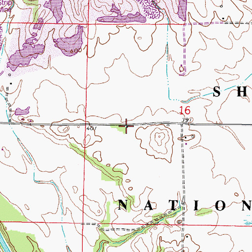 Topographic Map of Buckeye School (historical), IL