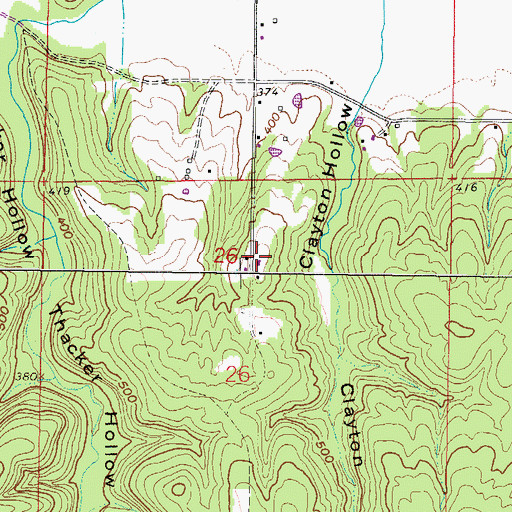 Topographic Map of Cedar Bluff School (historical), IL