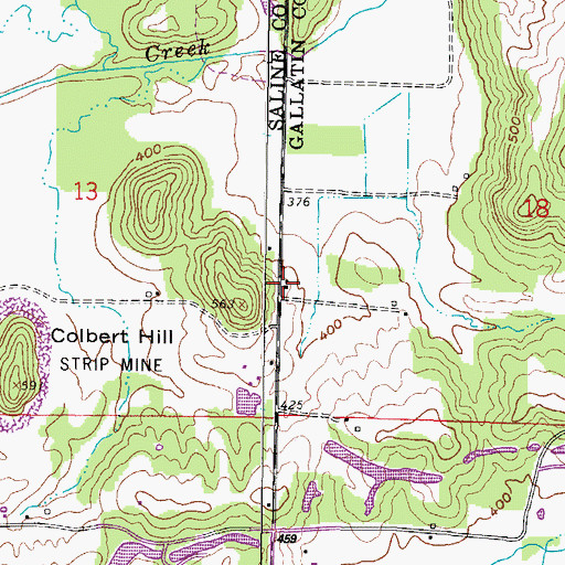 Topographic Map of Central School (historical), IL