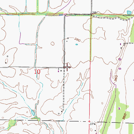 Topographic Map of Gum Springs School (historical), IL