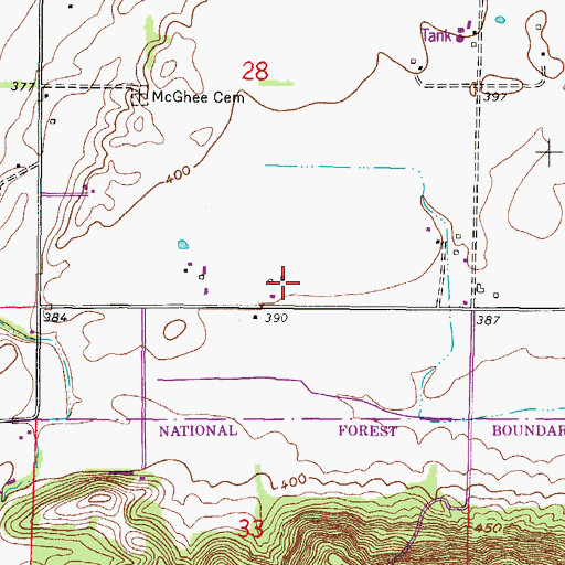 Topographic Map of Kanady School (historical), IL