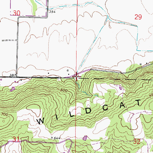 Topographic Map of Olive School (historical), IL