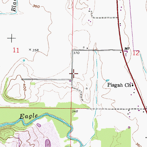 Topographic Map of Pisgah School (historical), IL