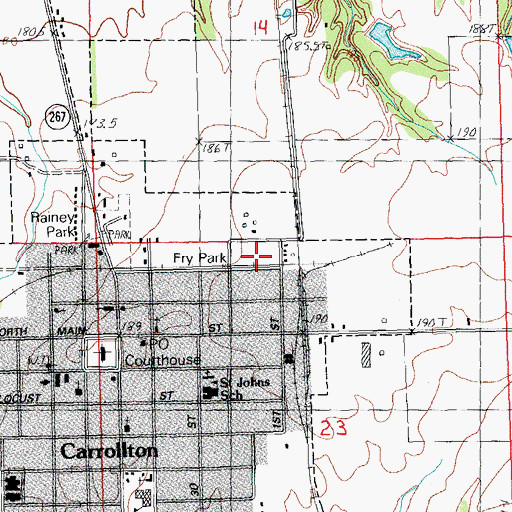 Topographic Map of Fry Park, IL