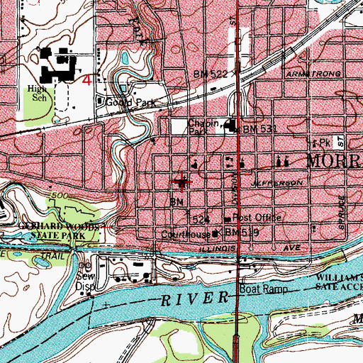 Topographic Map of Bethlehem Lutheran Church, IL