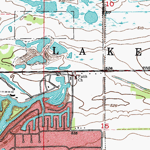 Topographic Map of Faith Church, IL