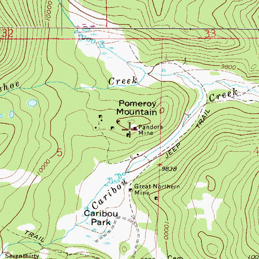 Topographic Map of Pandora Mine, CO