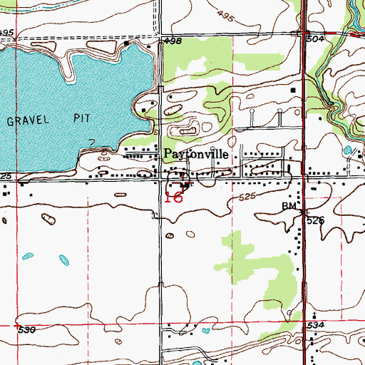 Topographic Map of First Baptist Church, IL