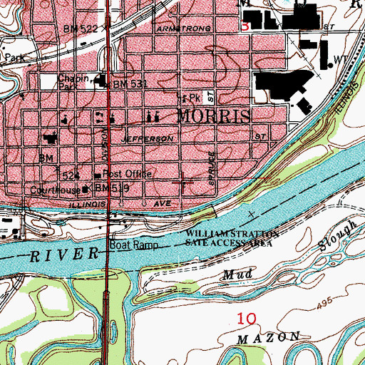 Topographic Map of First Church of the Nazarene, IL
