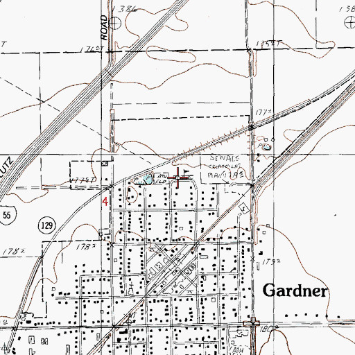 Topographic Map of Gardner Elementary School, IL