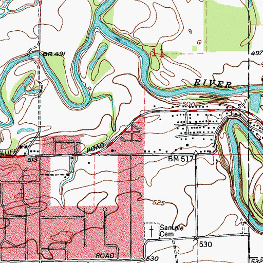 Topographic Map of Gaslight Village, IL