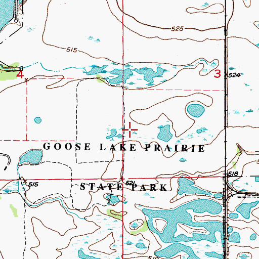Topographic Map of Goose Lake Prairie, IL