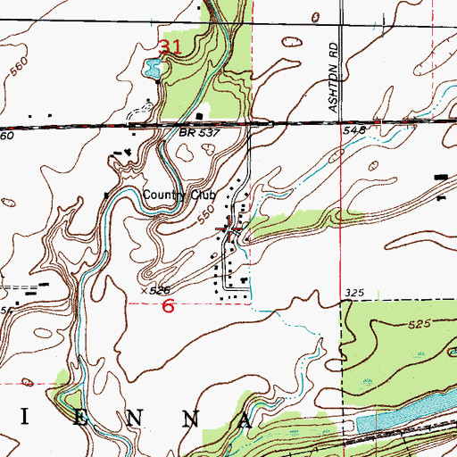 Topographic Map of Heatherfield, IL