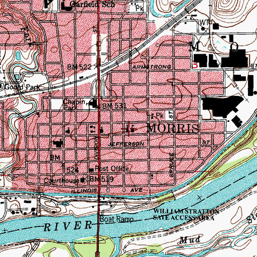 Topographic Map of Immaculate Conception Catholic Church, IL