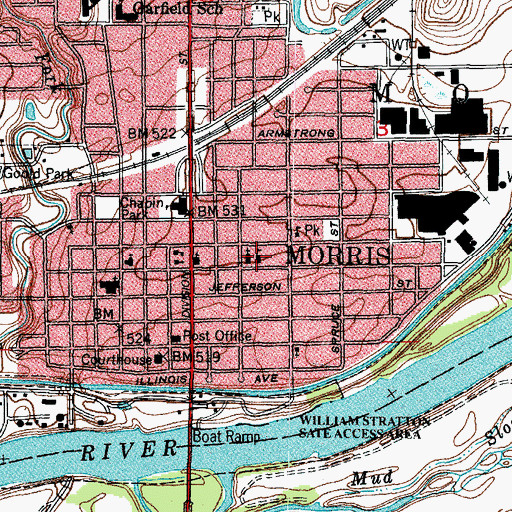 Topographic Map of Immaculate Conception School, IL