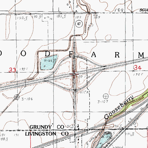 Topographic Map of Interchange 220, IL