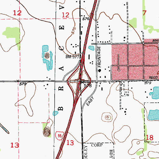 Topographic Map of Interchange 233, IL