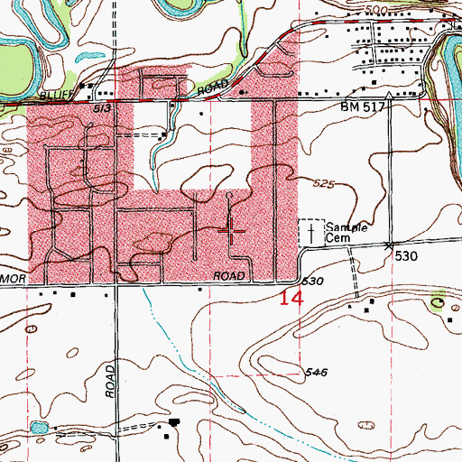 Topographic Map of Lori-Sue Subdivision, IL